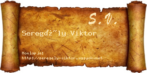 Seregély Viktor névjegykártya